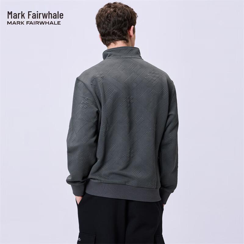Mark Fairwhale Мужская плотная жаккардовая толстовка с воротником-стойкой на молнии