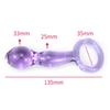 Purple Clear Glass Crystal Quantity Wand with Ring Plug