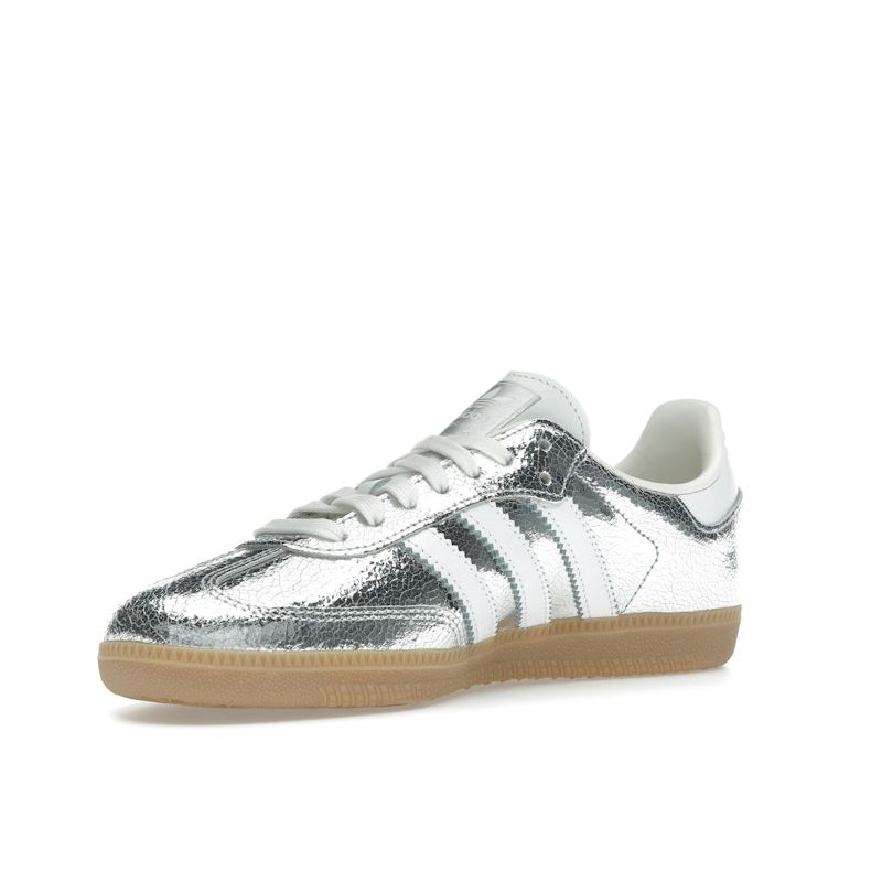 Adidas Samba OG Cracked Metallic Pack - Silver Women Sneakers Silver-Metallic Footwear-White Core-White JR0035