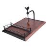 Sturdy Wood Base Castes Iron Tissue Holder and Seasoning Rack for Kitchen Countertop or Dining Table Organization
