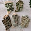 45422 Pairs Women Floral Cotton Socks Vintage Embroidered Patterned Crew Socks Ethnic Style Ankle Dress