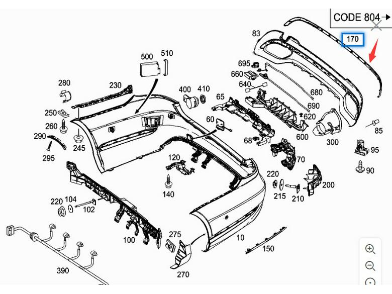 Rear Bumper Trim Bright Strip for Mercedes-Benz E-Class 212 E260