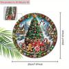 Wooden Christmas Sign with Hot Cocoa Theme - Navidad Round Sign for Front Door Wall Hanging Decor - Ideal Christmas Ornament