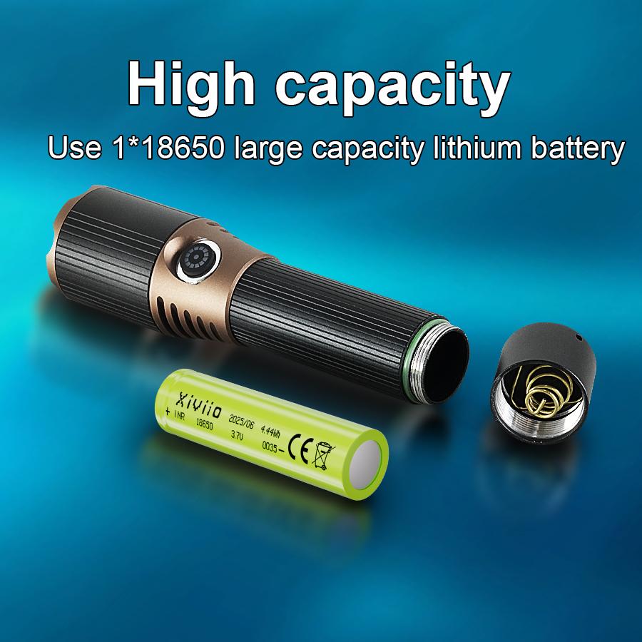 Мощные ручные светодиодные фонари Портативные для кемпинга на открытом воздухе 3 режима освещения Алюминиевый сплав Зуммируемый свет Водонепроницаемый фонарик