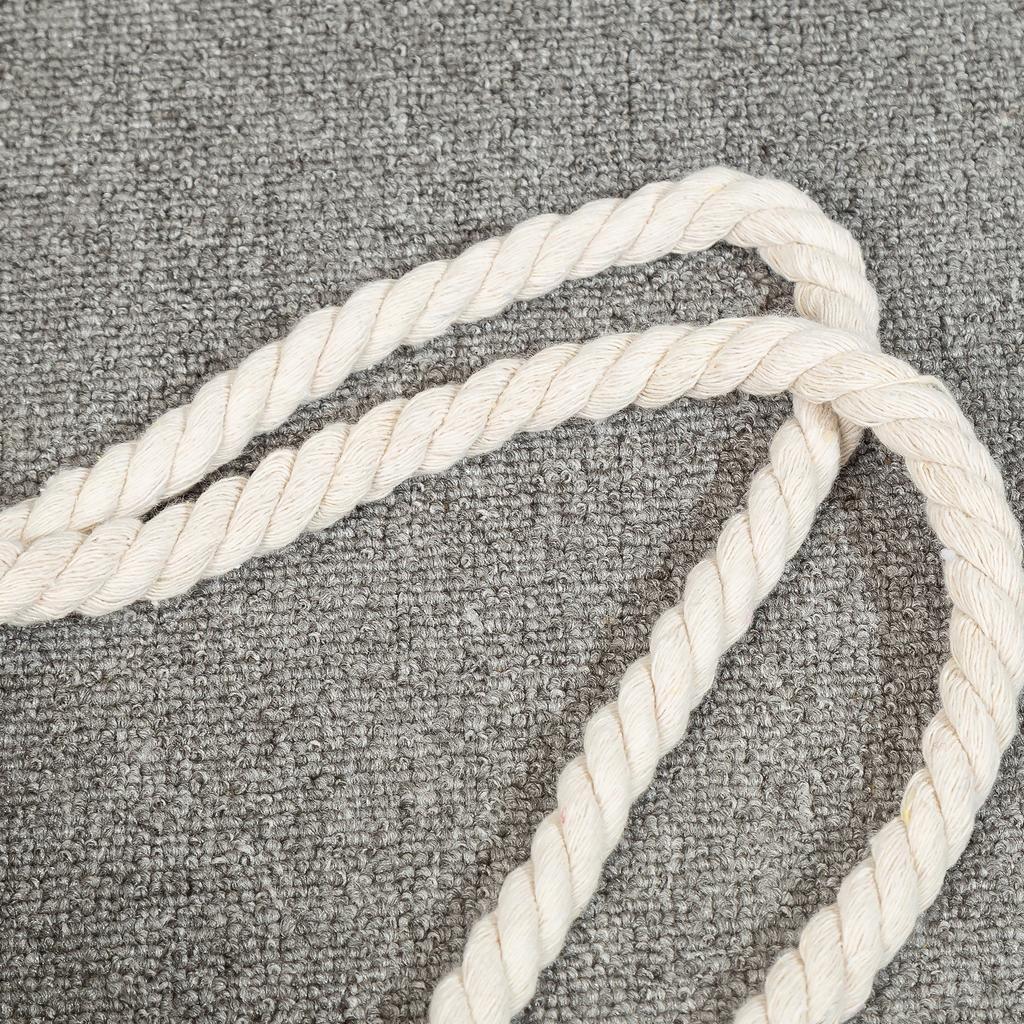 Marble green leaves print thick rope single-shoulder beach bag 7273 CLE