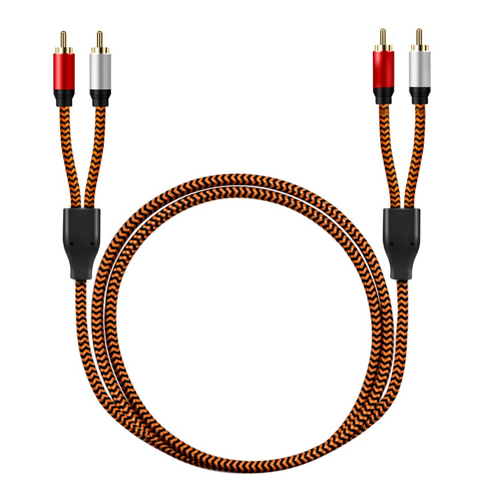 RCA стерео кабель LiuTian двойной экран позолоченный прочный нейлоновый оплетка 2RCA штекер на 2RCA штекер стерео аудио кабель для дома 0,5 м, кинотеатра, HDTV,