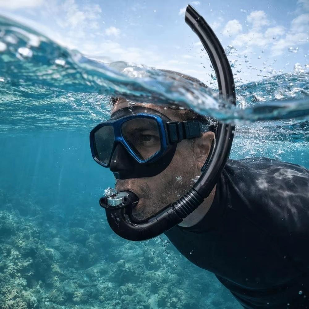 Portable Swimming Snorkel Anti-Drop Snorkeling Snorkel Soft Diving Snorkel Freediving