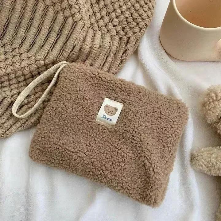 Милый плюшевый медведь большой емкости дорожная косметичка для хранения помады женские наборы для макияжа сумки кошелек пенал мешочек сумки