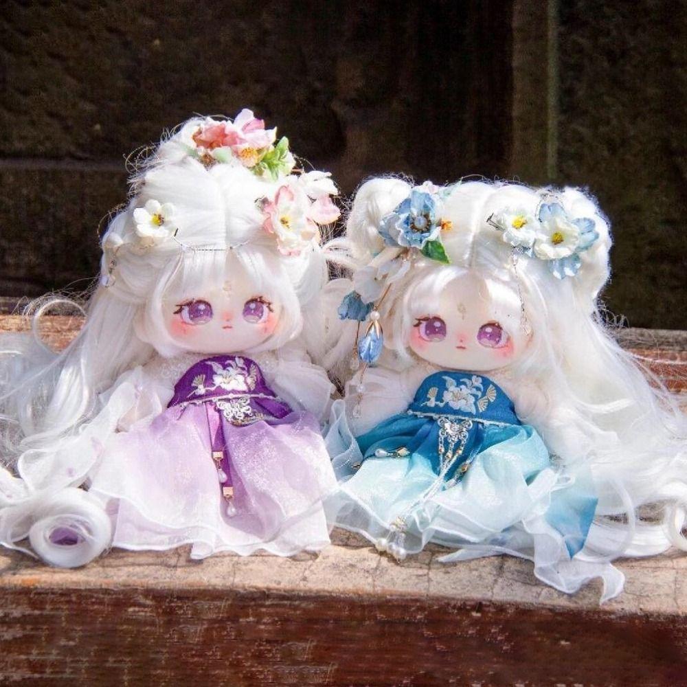 20cm Dress Up Baby Clothes Cotton Doll Big Eyes Figure Dolls Kawaii Cloth Dolls  Collection Gift