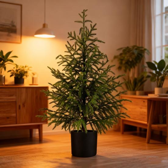 Искусственная сосна Норфолк Реалистичная Искусственная Комнатная Рождественская Елка в Горшке для Прихожей Гостиной