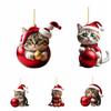 Акриловая Рождественская Подвеска Кошка 2D Подвеска для Подвешивания Креативные Рождественские Украшения Дом