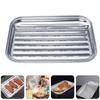Stainless Steel Grill Pan Garnish Tray Topper Baking Tool Bread Griddle Outdoor Roaster Household Grilling Frying Plate