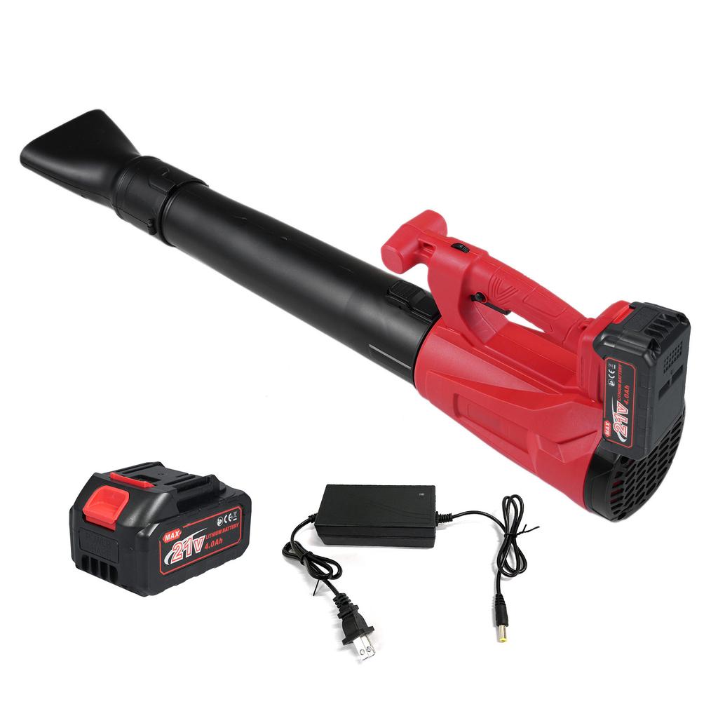 Воздуходувка для листьев 21 В, электрическая воздуходувка для листьев, аккумуляторы 4,0 Ач и зарядное устройство в комплекте, 6 скоростных режимов, легкая, модель L