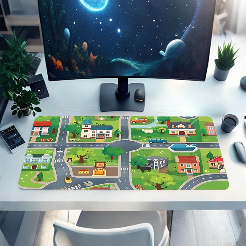 1PC street map Oversized Mouse Pad - Non-Slip Rubber Base Perfect for Office School Esports Home Decor Desk Mat 153A