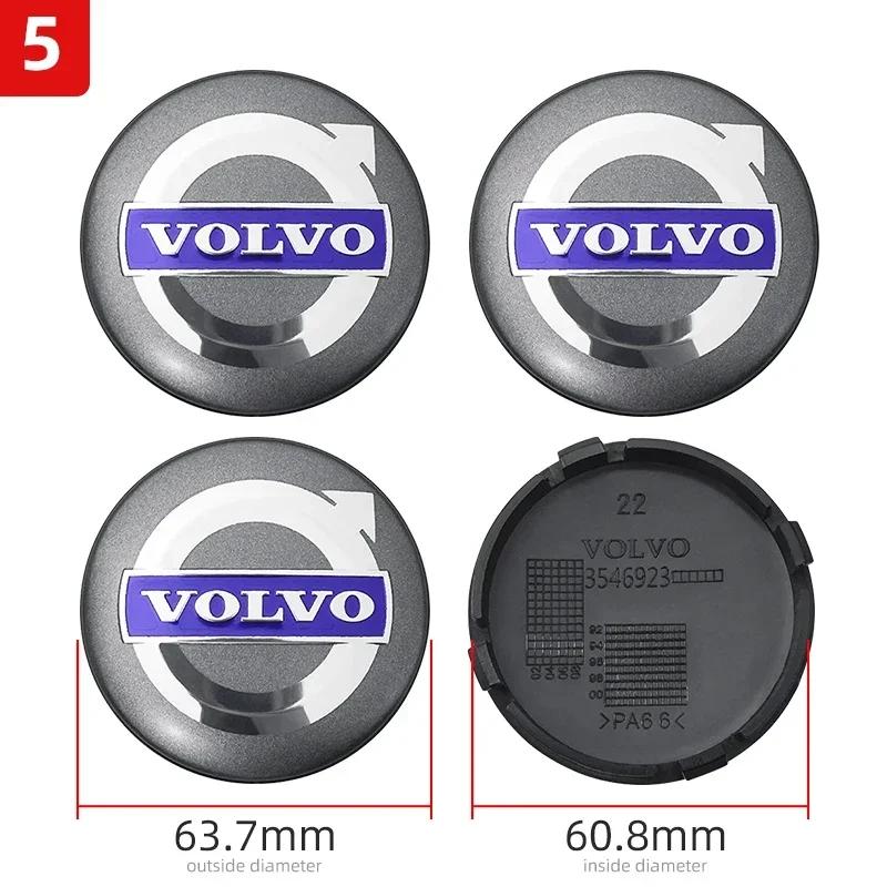 4PCS 64mm ABS Car Wheel Hub Center Cap Logo Emblem Dustproof Cover for Volvo RDESIGN XC60 XC90 V60 V40 XC40 V50 S60 V70 C70 AWD