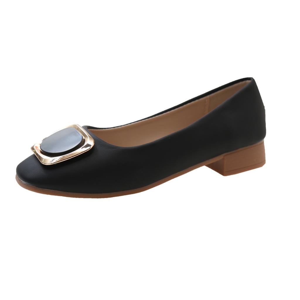 Бабушкины туфли на низком каблуке с квадратным носком женские весенние новые туфли-лодочки с мелким вырезом и фееричным дизайном, удобные туфли-дутики