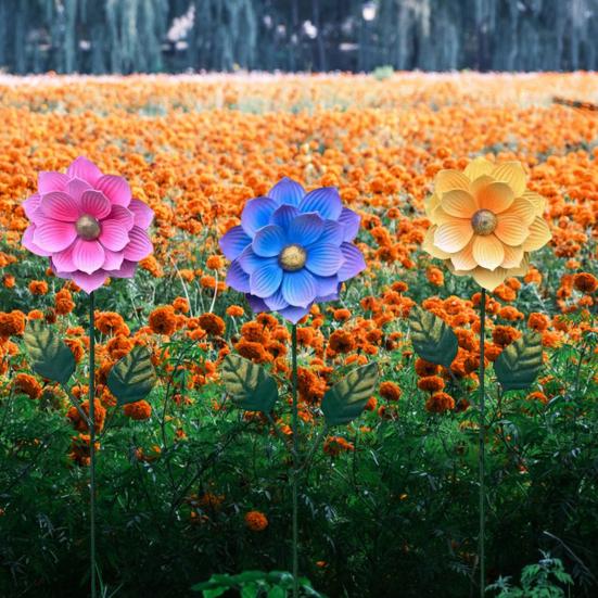 Металлический колышек для цветов, декоративный садовый колышек, уличный колышек для втыкания в землю, колышек для цветов для декора газона, патио, дорожки, двора