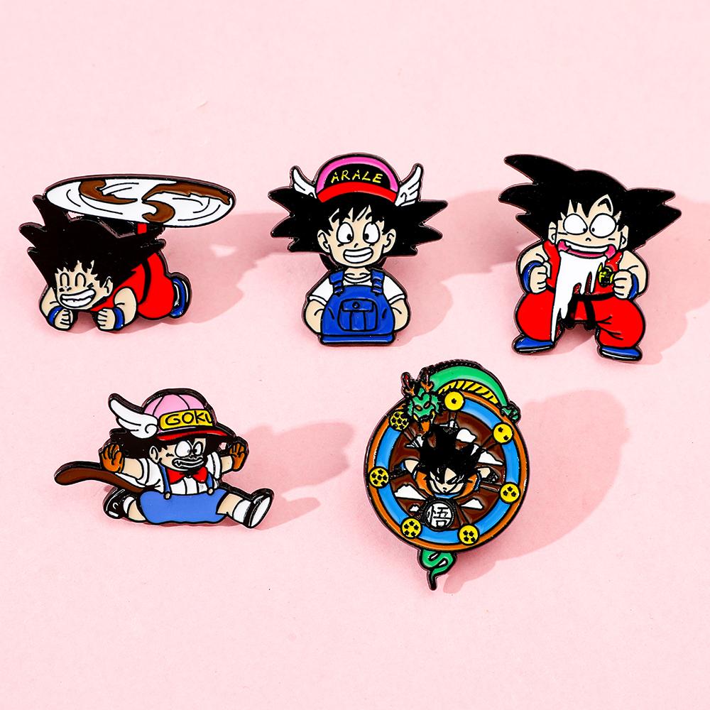 Брошь-значок из сплава Укун из аниме Dragon Ball Японский мультяшный персонаж Металлическая брошь Креативный аксессуар для украшения одежды