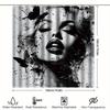 Artistic Female Portrait Shower Curtain Black Ink Splatter Butterflies Bold Design Bathroom Decor 3D Print Waterproof Bath