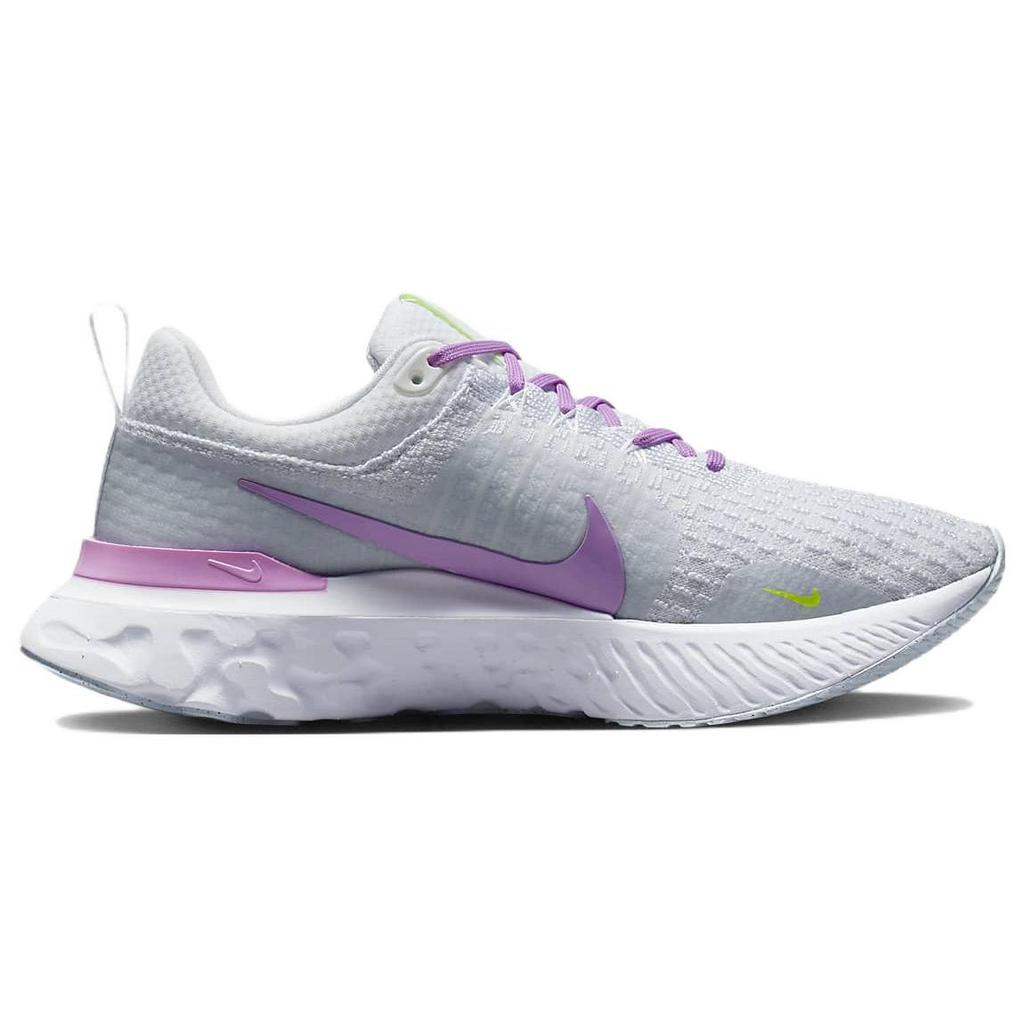 Nike React Infinity Run Flyknit 3 Grey Rush Fuchsia Женские кроссовки Бело-синий оттенок DZ3016-100