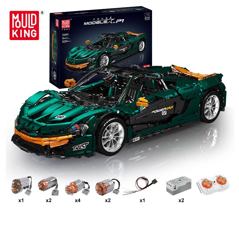 MOULD KING 13091 наборы технических моделей автомобилей, электрический P1, скоростной спортивный автомобиль, кирпичи, игрушки, рождественские подарки для мальчиков и детей
