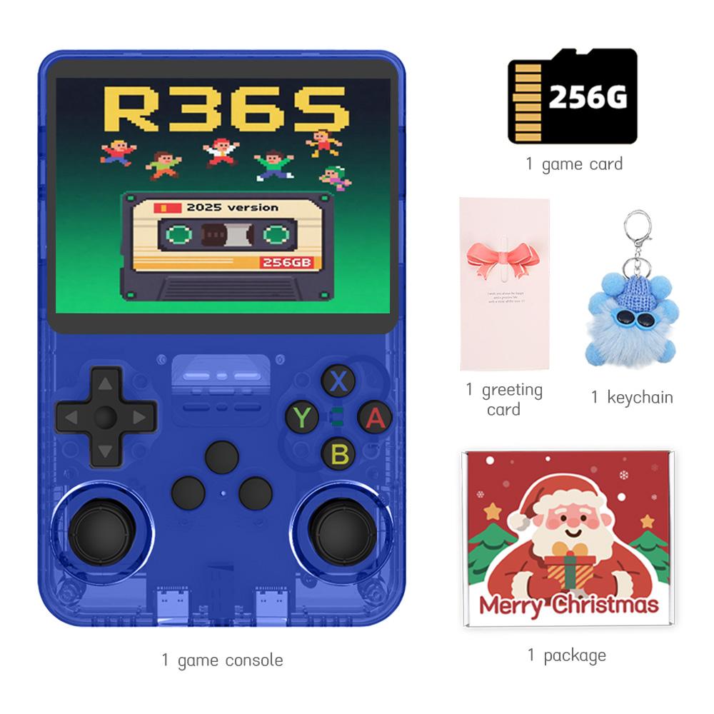 256 ГБ R36S Ретро портативная игровая консоль Система Linux 3,5-дюймовый IPS-экран Портативный портативный видеоплеер для рождественского подарка