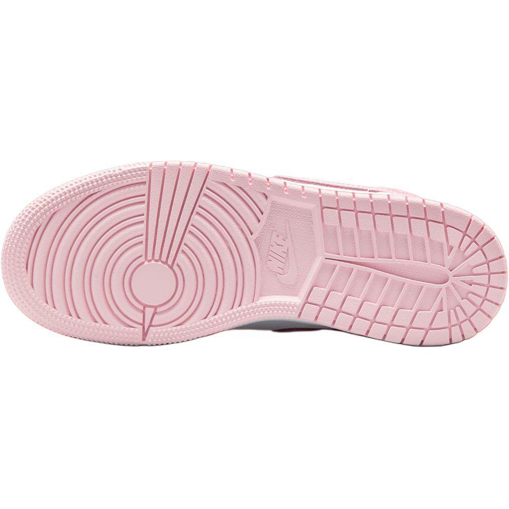 Air Jordan 1 Mid GS Pink Foam Fire Red Kids Sneakers White DQ8423-608