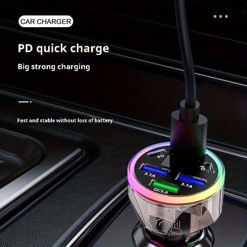 6-Port 66W Fast Car Charger - Rapid Mobile Phone Charging Adapter with 12V-24V Power Conversion Plug for Car Electronics Accessories