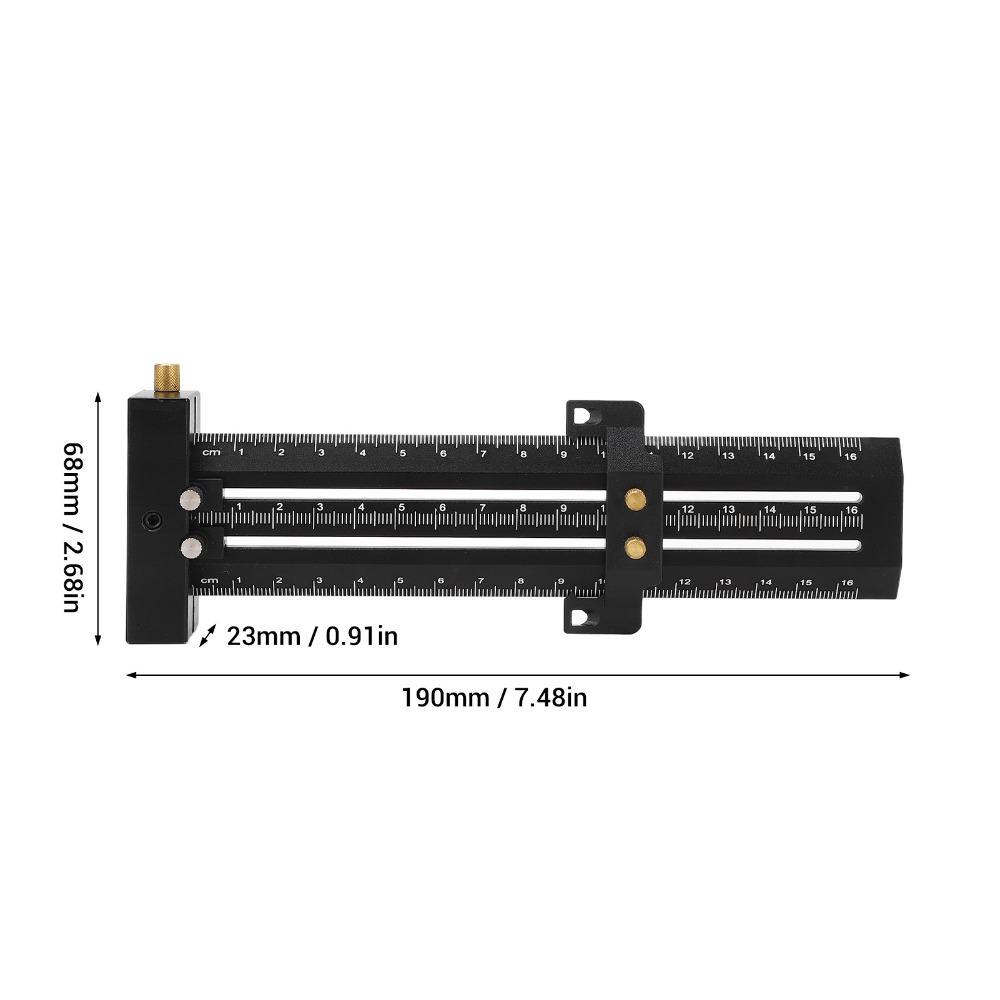 16cm Length T Square Ruler Double Needle Woodworking Scriber Measurement Tool For Carpenter