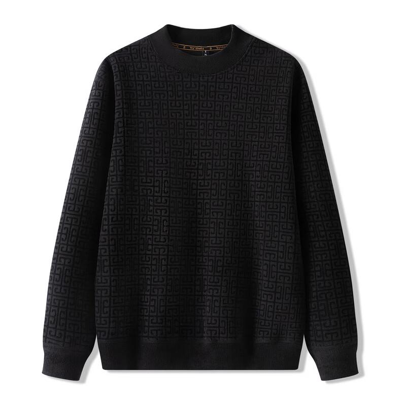 Men's Fleece Lined Round Neck Sweater