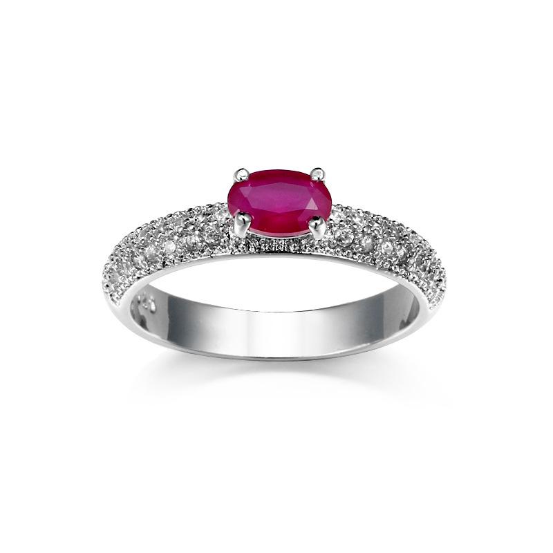 Weddings/bride Red Large CZ Stone Jewelry 925 Sterling Plata Rings Charming Lady Nice Party Ring Size 7-9 Anillos Mujer