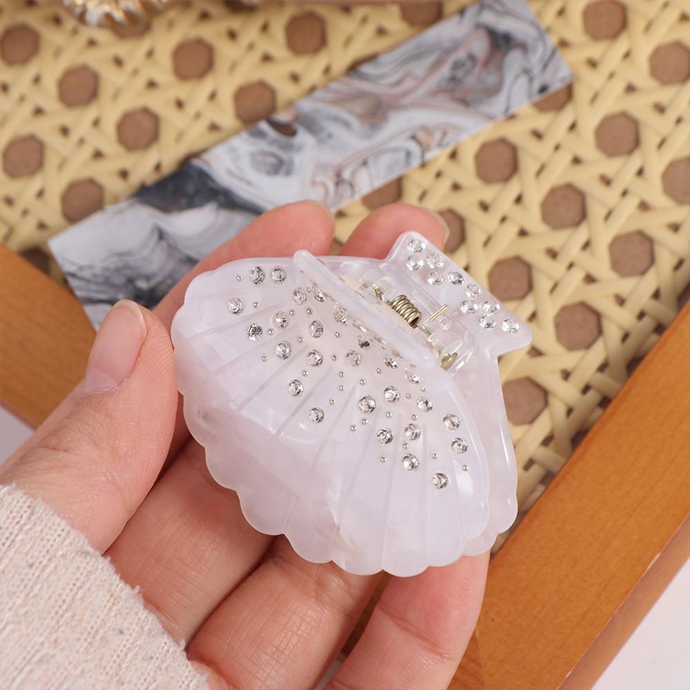 Acrylic Shell Hair Claw Korean Style Shell Shape Claw Clip Creative Shell Crab Clip  Lady