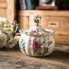 Винтажная керамическая шкатулка для украшений с крышкой, контейнер для хранения, домашний декор, европейская тыквенная банка, креативное ремесленное украшение