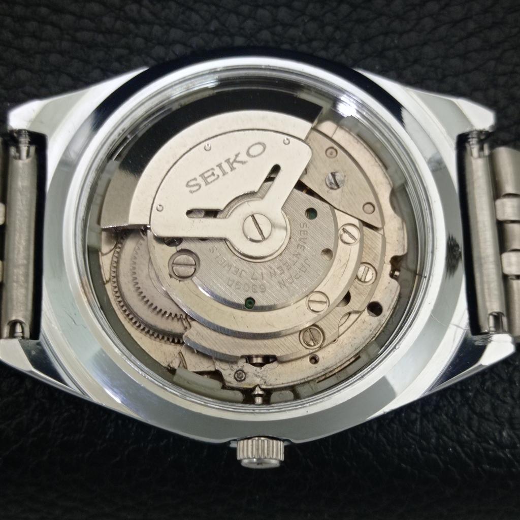 ВИНТАЖНЫЕ ОТРЕМОНТИРОВАННЫЕ МУЖСКИЕ ЧАСЫ SEIKO 5 AUTOMATIC 6309A ЯПОНИЯ ЧЕРНЫЕ a442596-1
