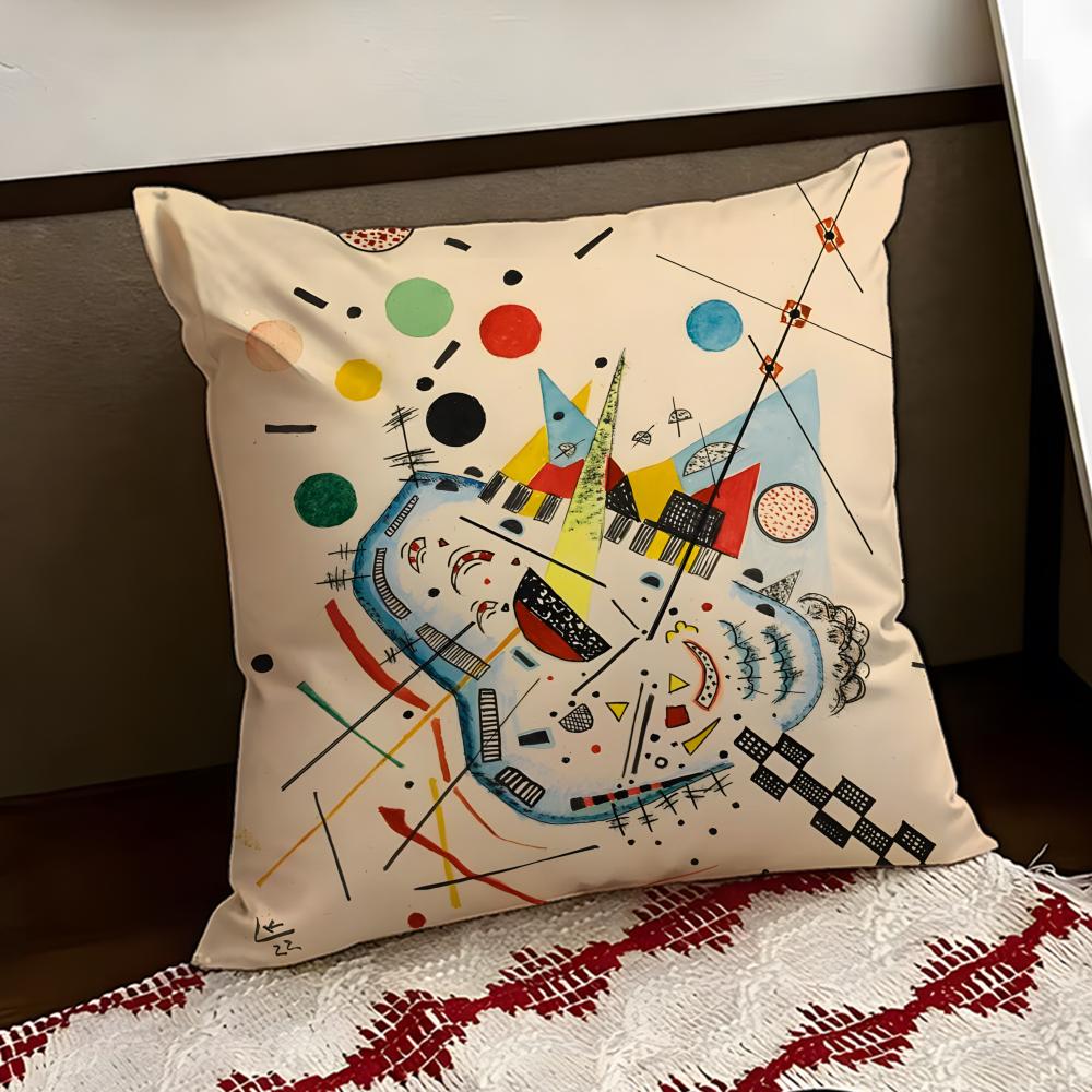 WWassily KKandinsky Art Cushion Cover Reversible Soft Durable Pillow Cover Home Car MultiScene Use for Daily Comfort