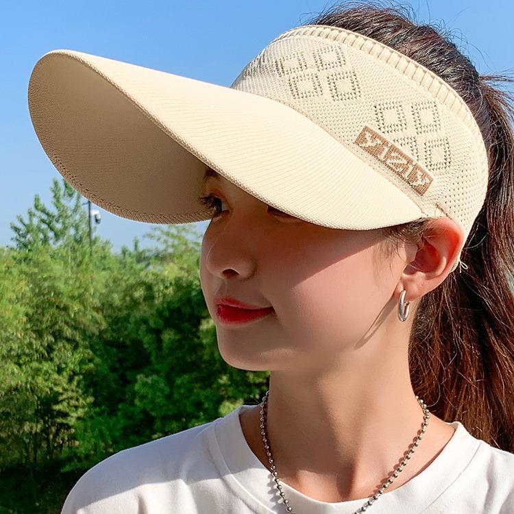 Повседневная женская летняя широкополая шляпа с козырьком от солнца, регулируемая защита от ультрафиолета, складная спортивная кепка с пустым верхом, пляжная кепка, солнцезащитная шляпа