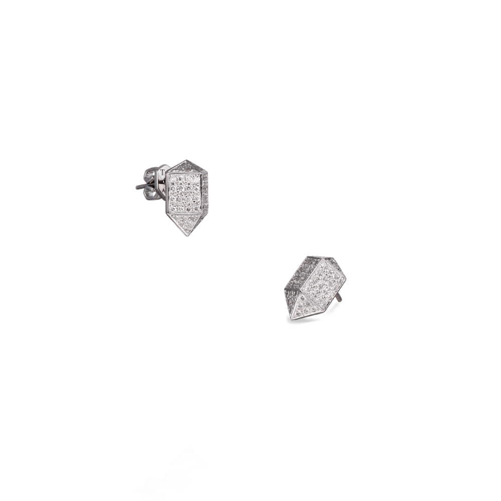 Trencadism Duncan Earrings 18K Gold Diamond Earrings Duncan_Earring_Dce11P