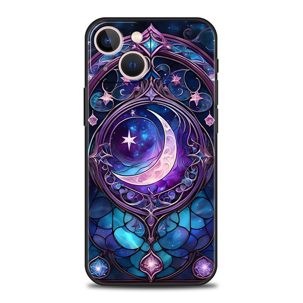 Красивый стеклянный чехол-крышка с изображением Солнца и Луны для iPhone 17 16 15 14 13 12 Pro Max 11 Pro Max 17 AIR Plus Ударопрочный мягкий ТПУ корпус