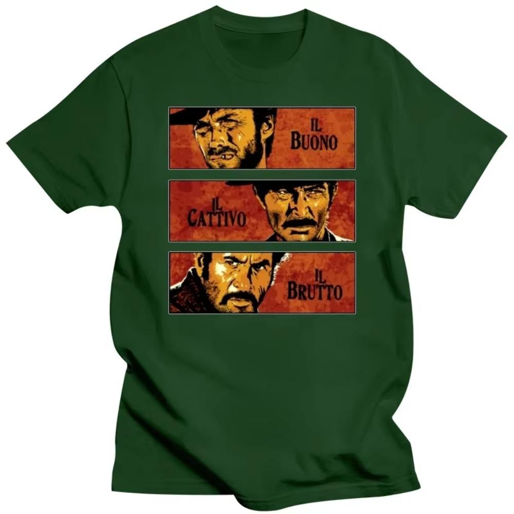 Винтажная футболка The Good The Bad And The Ugly Мужская футболка с коротким рукавом из чистого хлопка с принтом Il buono brutto cattivo Футболки Футболка с изображением телевизора