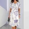 2025 New Fashion Trend Dresses Spring Summer Printed Waist Dresses Fashion Women's