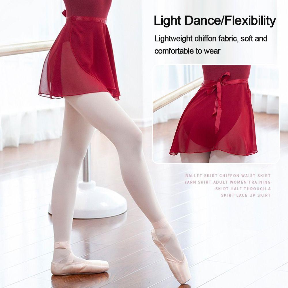 Танцевальные юбки Платье для тренировок Танцевальное платье Шнуровка Шифоновые юбки Юбка Балет Балетные юбки