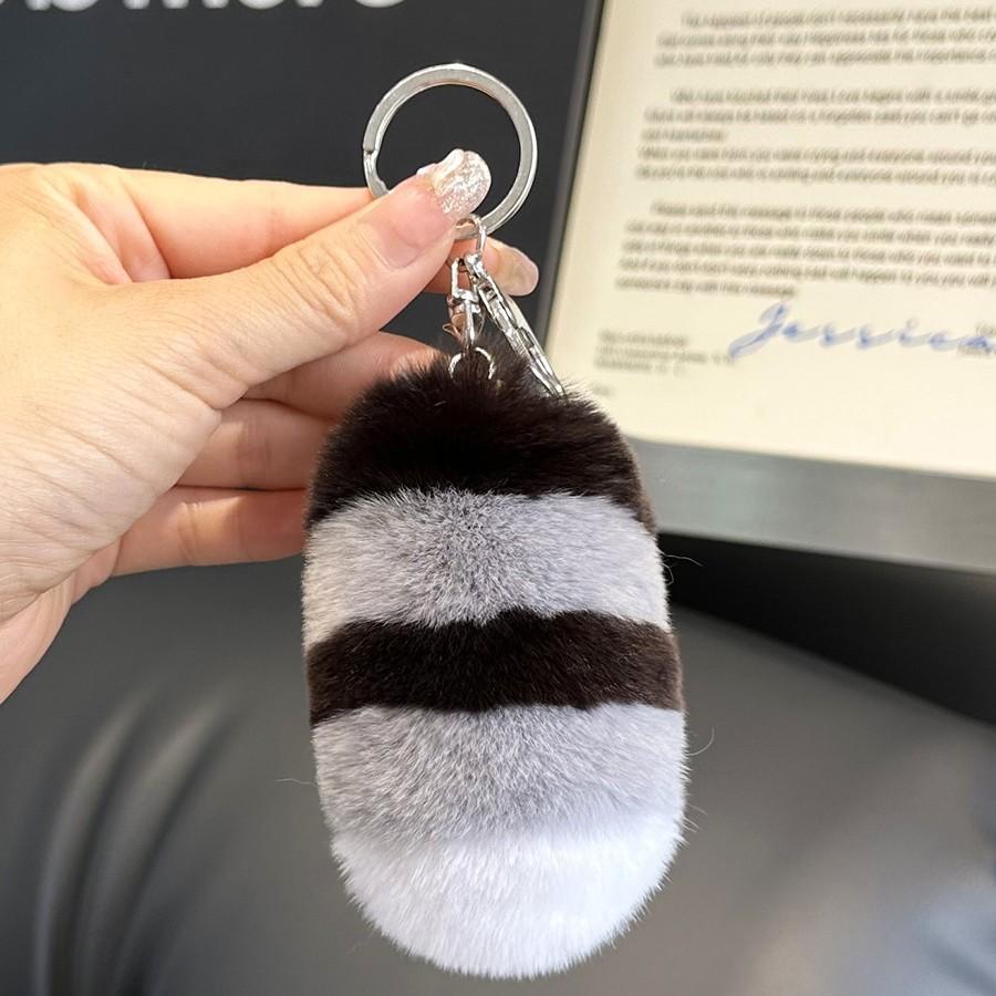 [Cute Little Tail] Imitation Mink Fur Car Keychain Pendant Plush Doll School Bag Pendant Gift