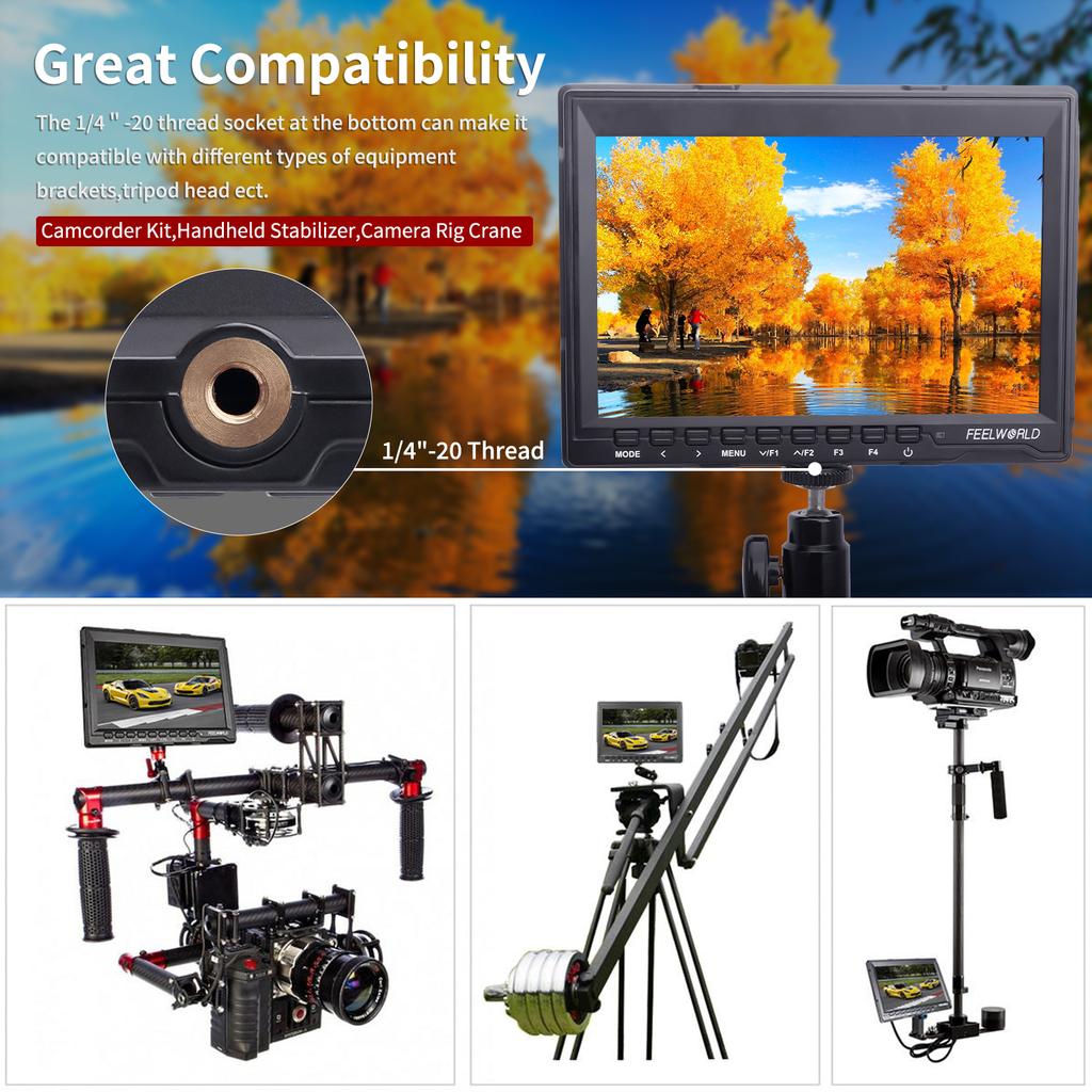 Feelworld FW759 7-дюймовый полевой монитор для камеры, видеомонитор 1280 * 800, замена для Canon Nilkon