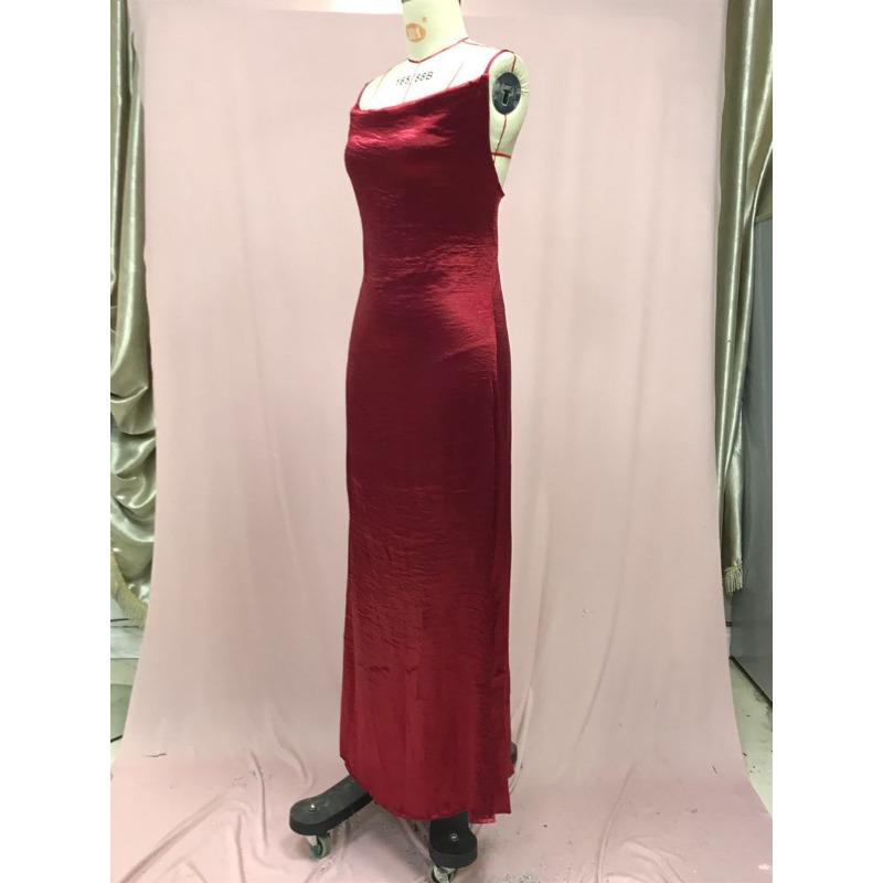 Women's Summer Halter Low Cut Strappy Simple Long Dresses