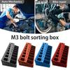 Лоток для сортировки болтов M3 с 7 измерительными прорезями. Коробка для сортировки длины прецизионных винтов M3. Органайзер для мелких деталей и крепежных деталей.