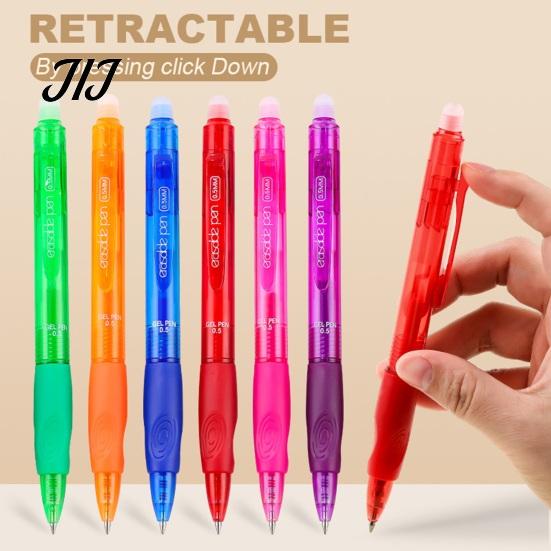 Journaling And Planning Pens Retractable Erasable Gel Pen, 0.5mm Fine Point Clickable Thermal Reusable Copybook Friction Correction Pen for