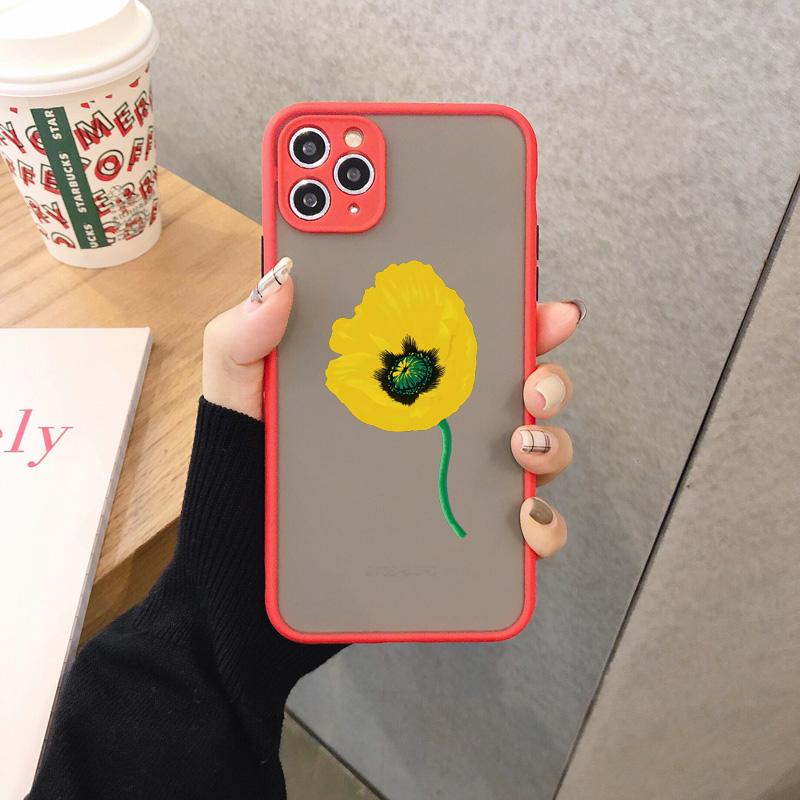 Чехол для телефона 'Цветок мака', черно-красный, для iPhone 15 14 13 12 11 Pro Max Mini 15 14 7 8 Plus SE2 X XR XS, Cover Funda