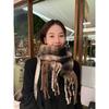 Scarf Women's Autumn and Winter Warm Thickened Student Plaid Shawl Korean Style Versatile Scarf