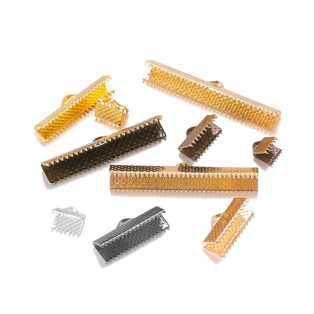 Набор из 50 металлических зажимов-уголков для изготовления ювелирных изделий - Золотистые, серебристые и смешанные покрытия