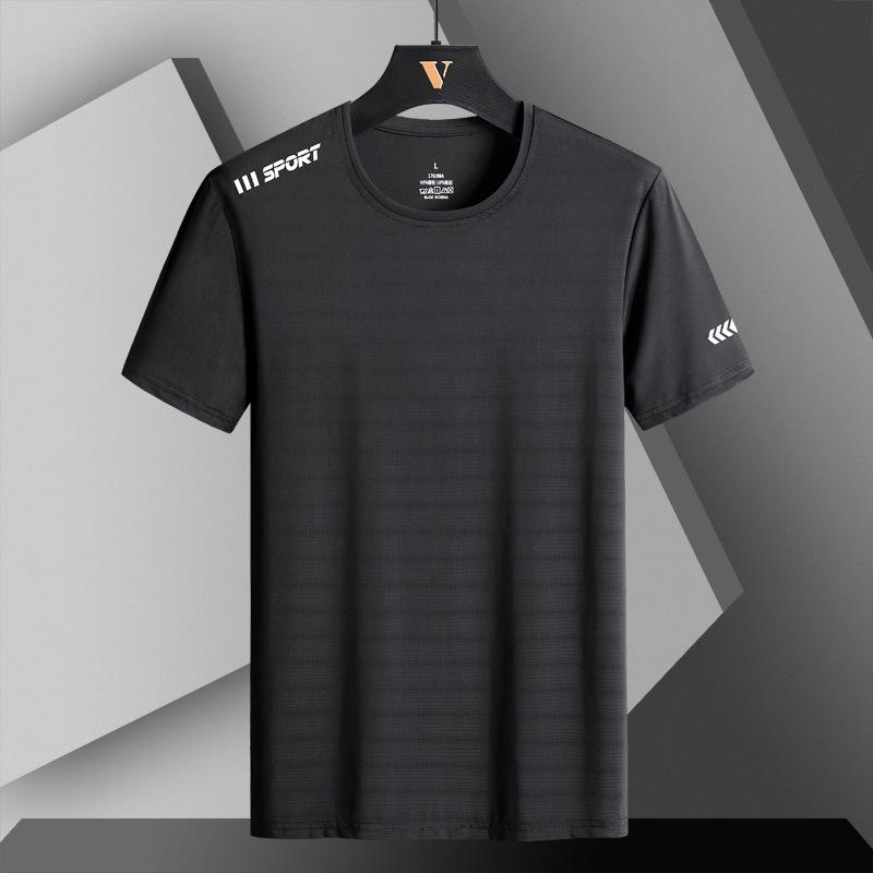 Men's Plus Size Summer Sports Ice Silk T-Shirt – Casual Short-Sleeve Top